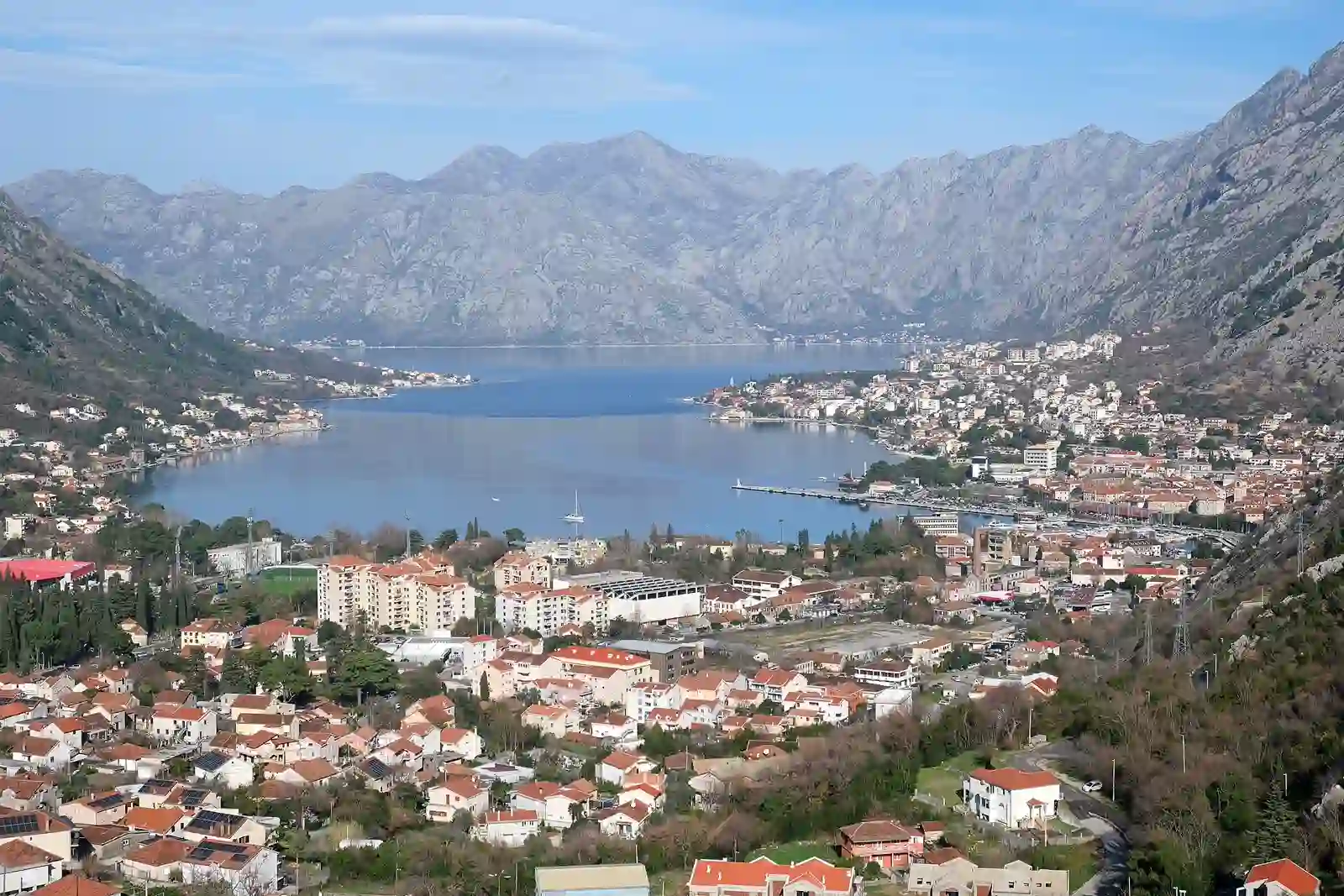 Bay of Kotor, Montenegro, seen from the hills