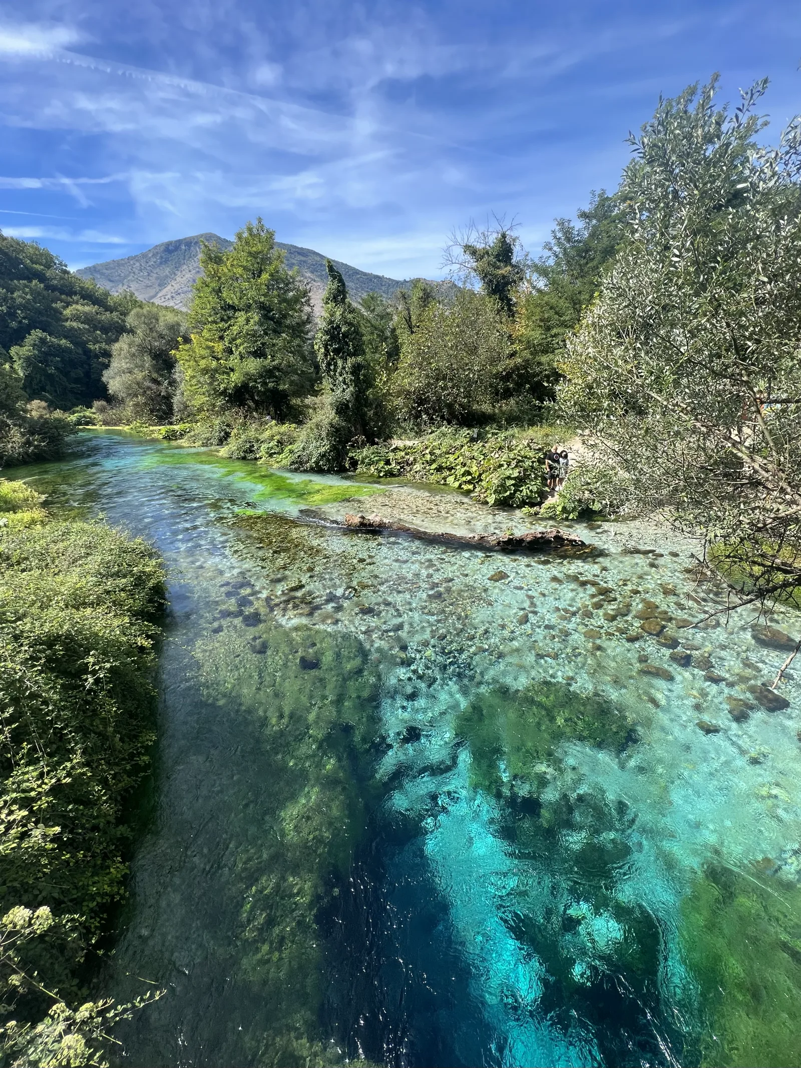 Deep blue spring pool of Syri i Kaltër (Blue Eye) near Muzinë, southern Albania